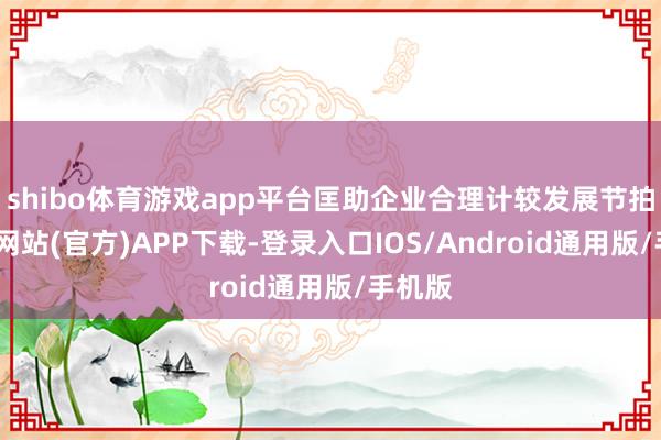 shibo体育游戏app平台匡助企业合理计较发展节拍-世博网站(官方)APP下载-登录入口IOS/Android通用版/手机版